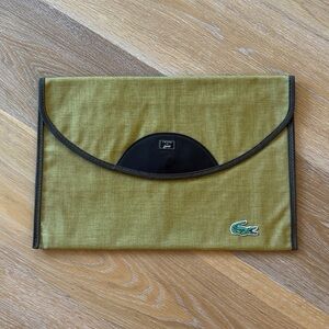 Lacoste By Lark Vintage Brown & Olive File Document Portfolio Folder 16x11 Bag